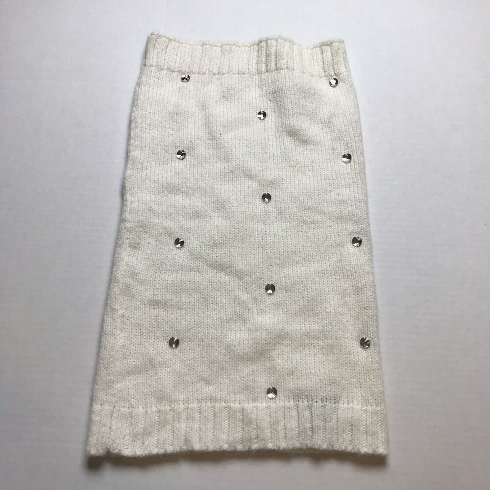 Victorias Secret Bling Gem Ivory Neck Scarf Knit One Size A902